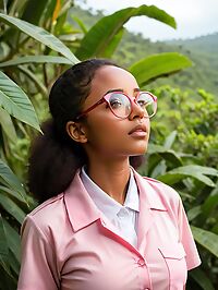 A 19 year old Ethiopian girl with huge tits and perky butt in Jamaica's Stush in the Bush